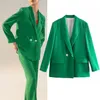jaquetas de blazers femininas verdes