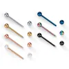 Boniskskiss 14pcs 14G 12-18mm Dil Yüzükleri Meme ucu Düz Barbells Çelik Gövde Piercing Mücevher Tragus Lage Kearring6895180