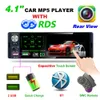 Радио -автомобиль Autoradio 1 DIN Multimedia MP5 Player 4.1 "Сенсорный экран радиоуправляется Audio Sterio RDS Bluetooth Dual USB -микрофон