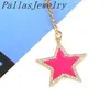 10Pcs Colorful Enamel Star Shape Gold Color Necklace For Women Ladies Star Pendant Necklaces Jewelry X0707