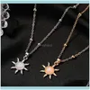 Pingentes 20pcs/lote coreano Opal Pingente de soldado Mulheres Girassol Mergulho Clav￭cula Chain Metal Gold Discursion V Colares Jewelry Drop Delivery 2021