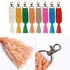 Tassel Macrame Keychains for Women Boho Handmade key Holder Keyring Macrame Bag Charm Car Hanging G1019