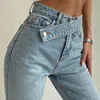 Goplus jeans dames wijd been broek moeder femme zwarte blauwe jeans hoge taille vrouw broek pantalones spodnie damskie c10796 210302