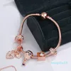 2020 new style charm bracelet women fashion beads bracelet bangle plated rose gold diy pendants bracelets jewelry girls we3308785