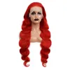 Cheveux vierges brésiliens rouge 13X4 perruque avant en dentelle vague de corps couleur Pure Yirubeauty 150% 210% 180% densité