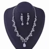 Crystal Bridal Jewelry Sets with Tiaras Luxury Rhinestone Wedding Crowns Necklace Earrings Set Bride African Beads