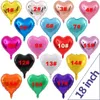 Hota vente amour coeur forme 18 pouces feuille ballon anniversaire mariage nouvel an remise des diplômes fête décoration ballons à air DAP45