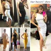 Ingoo Bodycon تانك اللباس المرأة سبليت ضيق ركاب طويل رداء أصفر أسود أنيق فستان الشمس عارضة مكتب الركبة غمد فساتين Y1006