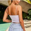 COLYSMO Sleveveless Crop Top Kobiety podwójne warstwy paski łańcuchowe Bland Top