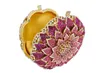 Evening Bag Laisc Pink Circular Flower Shape With Metal Diamond Ladies Clutch Party Crystal Purse Prom Pouch SC202-B 12142081