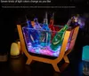 Energiebesparende lamp kralen creatieve bar lichtgevende ijs emmer kleurrijke verlichting led laden transparante acryl roestvrij stalen overwinning