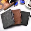 Wallets Fashion Wallet Men Soft Leather Small Money Purses With Removable Card Slots Multifunction Zipper Coin Bag