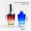 Botella de Perfume de cristal portátil, 10x30ML, transparente, morado, rojo, negro y azul, con bomba de loción, fragancia recargable en aerosol