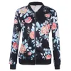 Jocoo Jolee Femmes Automne Rétro Floral Imprimer Zipper Up Casual Veste À Manches Longues Outwear Basic Bomber Famale 211014