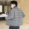 Men's Wool & Blends Short Plaid Woolen Coat Casual Trench Jackets 2021 Autumn Winter Male Lapel Steetwear Windbreaker Ropa De Hombre