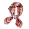 Mode Vrouwelijke Zijde Vierkante Tas Sjaal Floral Print Neck Sjaals Foulard Vrouwen Hoofd Kerchief Bandana Sjaals Wraps