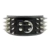 inch Wide Spikes Studded Leather Pet Dog Collar for Large Breeds Pitbull Doberman
