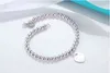 New love bracelet women's niche design feeling pearl round blue heart red heart bracelet gift G1105