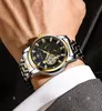 Mohdne H523 العلامة التجارية الكبيرة الذهب لوحة Tourbillon التلقائي بالكامل الميكانيكية ووتش الأزياء الفاخرة أنيقة عارضة وشعبية