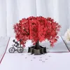 Carta di anniversario 3D/Carta pop-up Acero rosso Regali fatti a mano Coppia che ti pensa Carta Festa di matrimonio Amore Biglietto di auguri di San Valentino YL0231