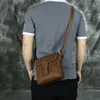 Omuz Çantası Casual Erkekler Çılgın At Deri Yüksek Kalite Hakiki Deri Crossbody Çanta Erkek Çanta Messenger Çanta Tote