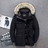 -40 graden witte eend donsjack mannen dikke winter grote bontkraag warm parka waterdicht winddicht topkwaliteit 211129