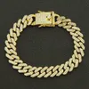 12mm 7/8 / 9inch Hip Hop Gold Silver RoseGold Loted Miami Cuban Link Chain Bransoletki