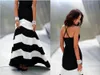 Robe maxi à rayures en noir et blanc pour femmes robes sans dos robes d'été robes formelles soirée dames sexy rayures longs maxi pili7108705