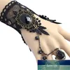 1PC mode Style femmes à la main noir Rose dentelle fleur goutte Bracelet esclave ensemble Lolita gothique boule rétro mariée