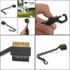 Sport Outdoors Golf Training Aids Minuble Side Brass + Nylon Club Head Groove Cleaner Brush Cleaning Zestaw narzędzi do czyszczenia z wieszakiem Aessorysprops