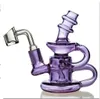 Dab Rig Cyclone Percolator Hookahs tjocka glasvatten Bongs rökrör Funktionsvattenrör Bägare Glasögon Bong 13,7 cm lång