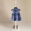 Dzieciaki Dresses Girls 2020 New Fashion Dress Sukienka Bawełna Bez Rękawów Letniej Kamizelka Big V-Neck Stripe Do Party Party Dress Baby Girl Clothes Q0716