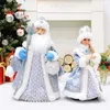 Elektrische Santa Claus Snow Maiden Musical Dolls Pluche Speelgoed Kerstboom Ornamenten Decoratie Figuren Home Decor Gift Navidad 211018