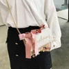 Groothandel lovertassen 2020 Nieuwe mode lint boog kleine vierkante tas hoge kwaliteit PU lederen zoete vrouwen tas kwast schoudertas