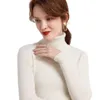 Abrini Women Winter Turtleneck Sweater Warm Solid Thermal Slim Knitted Pullovers Long Sleeve Casual Autumn 210922