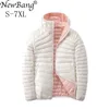 BANG 6XL 7XL Omkeerbare Down Coat Dames Ultra Light Jacket Feather Travel Double Side S Plus 210923