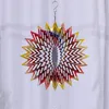 3D Stainless Steel Wind Chime Mandala Hanging Wind Spinner Morden Flower Shape Wind Spinner Outdoor Garden Ornaments 12inch BT1076