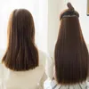 Peruki syntetyczne XQ Shangke 5 Klipy / szt. Natural Silky Prosty Extions Hair Extions 24 "Cale Clip in Kobiet Kawałki Długie Fake