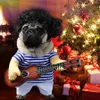 Divertente Pet Guitar Player Cosplay Costume per cani Chitarrista Vestirsi Festa di Halloween Anno Vestiti per piccoli gatti francesi 3 Y200330319E