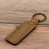 Metal Leather Keyring Straps Personalized Craft Gift Wood Keychain Black Walnut Wooden Blank Engravable Key Chain For iPhone 13