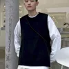 Yün Örme Yelek erkek Sonbahar Gevşek Ve Çok Yönlü Kore Moda Eğilim Kazak Ceket Trendy Streetwear 210526