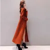 X-Long Capispalla donna abbigliamento invernale moda caldo misto lana Cappotto sottile femminile elegante doppio petto in lana 210930