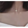 Pendant Necklaces 2021 Korean Cute Butterfly Necklace Shiny Zircon Choker Temperament Clavicle Chain Woman Wedding Jewelry Birthday Gifts