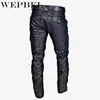 Pantalon homme Wepbel hommes droit en cuir Pu motard moto longue ample Style de rue Steampunk pantalon Rock Roll