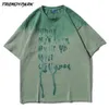 T-shirt pour hommes Lettres Tie-dye d'été Imprimer T-shirt à manches courtes Hip Hop Coton surdimensionné Casual Harajuku Streetwear Top T-shirts 210601