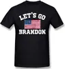 Lets Go Brandon Letter Black Tshirt American Flag Printing Casual Shortsleeved Tshirt Sports Tshirt Mężczyźni i kobiety mogą nosić 6406409