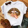 2021 Nowa T Shirt Kobiety Lips Drukowane Moda Graficzna Drukowana Koszulka Harajuku Casual Damska Krótkie Rękawy Kobiece Koszulki Odzież X0527