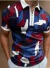 Polo da uomo Estate Affari Tempo libero Camicia da uomo Cerniera Manica corta T-shirt Vintage Esercizi di fitness Colletto muscolare