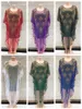 Styl ubrania etnicznego afrykański dashiki damski moda Abaya Stylowe tiul tiulowe tiulowe cekinowe koronkowe koraliki luźna sukienka siz225u