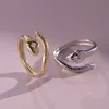 925 Sterling Zilver Verstelbare Snake Ring Meisje Vrouwen Zilver Goud Toon Dierring Fabriek Prijs RI2103051